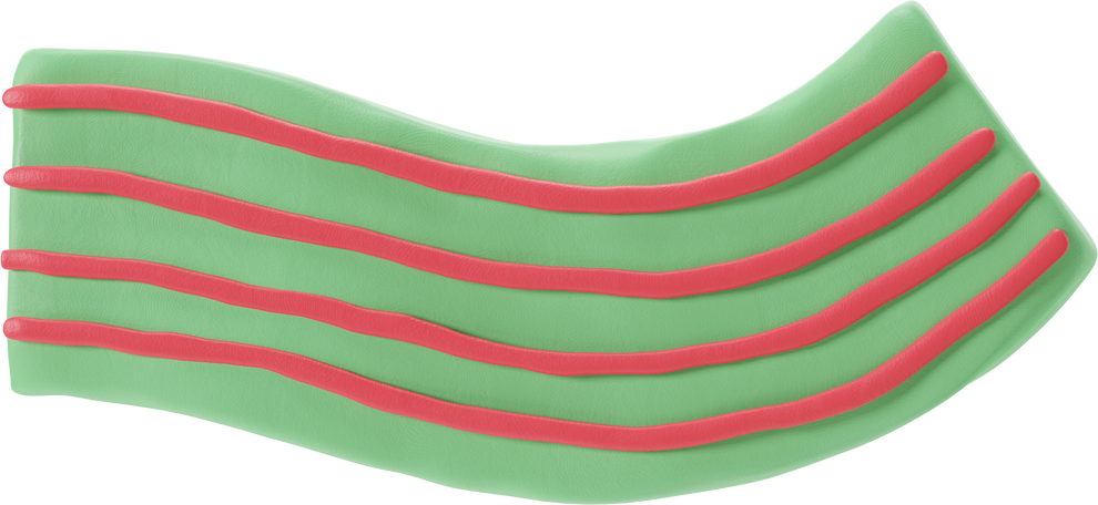 Arm in green cloth with red stripes  Illustration in PNG, SVG