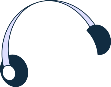 Black headphones with lilac jumper PNG、SVG