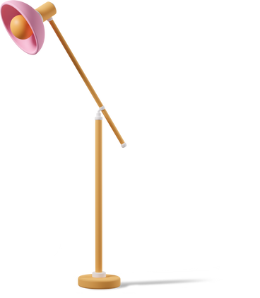 Lampada da terra gialla e rosa PNG, SVG