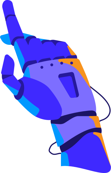Hand eines humanoiden roboters in einer zeigegeste PNG, SVG