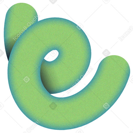 volumetric green spiral with texture Illustration in PNG, SVG