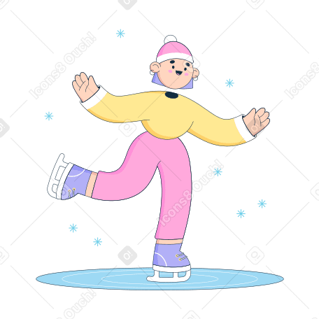 Ice skating Illustration in PNG, SVG