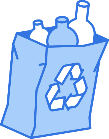 Paper bag with empty bottles PNG, SVG