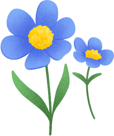 Blue flowers PNG、SVG