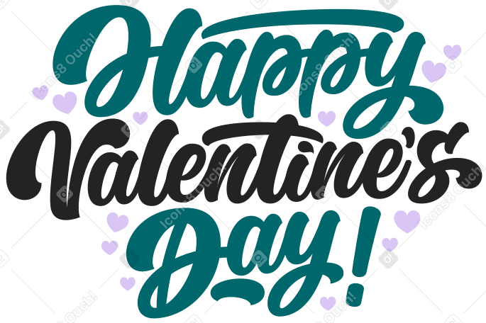 lettering happy valentines day! Illustration in PNG, SVG