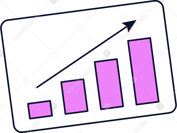 rectangle with growing graph PNG, SVG