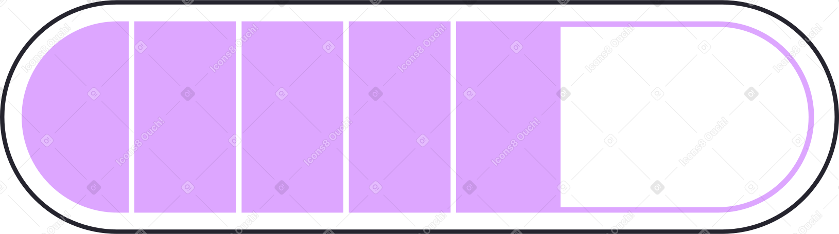 light purple rounded progress bar Illustration in PNG, SVG
