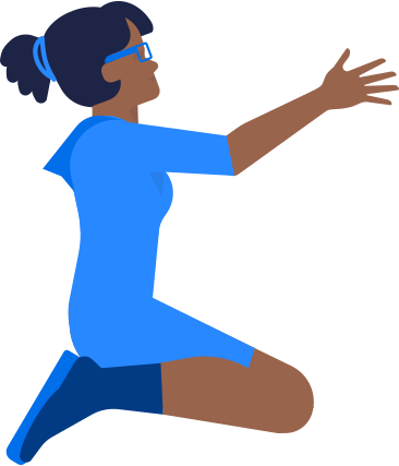 woman is sitting on her knees with her hand raised up PNG, SVG