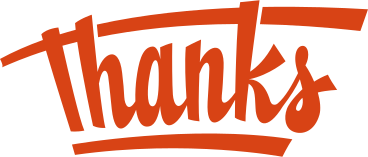 lettering thanks red text PNG, SVG