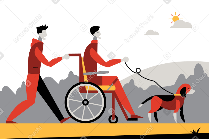 Disabled care Illustration in PNG, SVG