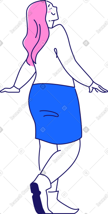 Woman with long hair and closed eyes PNG, SVG