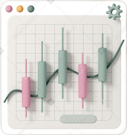 3D candlesticks chart animated illustration in GIF, Lottie (JSON), AE