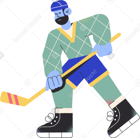 man with hockey stick Illustration in PNG, SVG