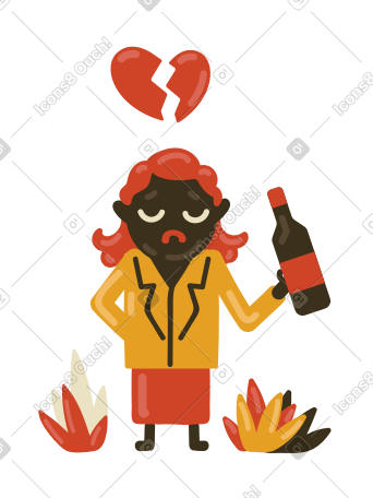 心碎的女人喝酒 PNG, SVG