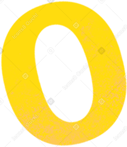 Текстурированный желтый номер ноль в PNG, SVG