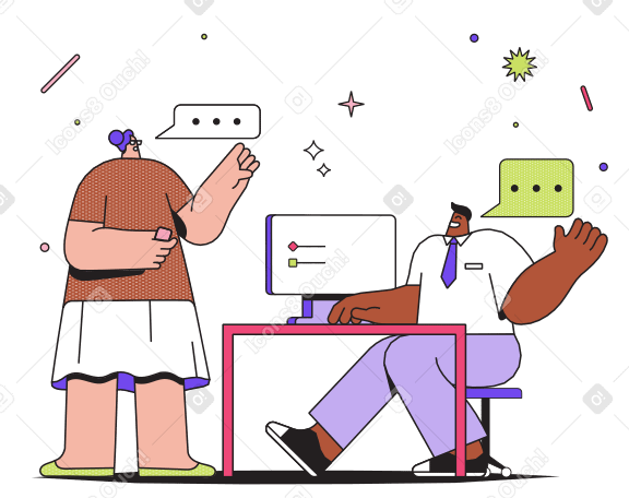 Business communication  Illustration in PNG, SVG