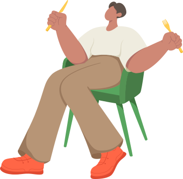 man with fork and knife PNG, SVG