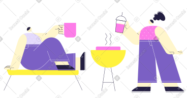 人们在烧烤聚会上放松 PNG, SVG