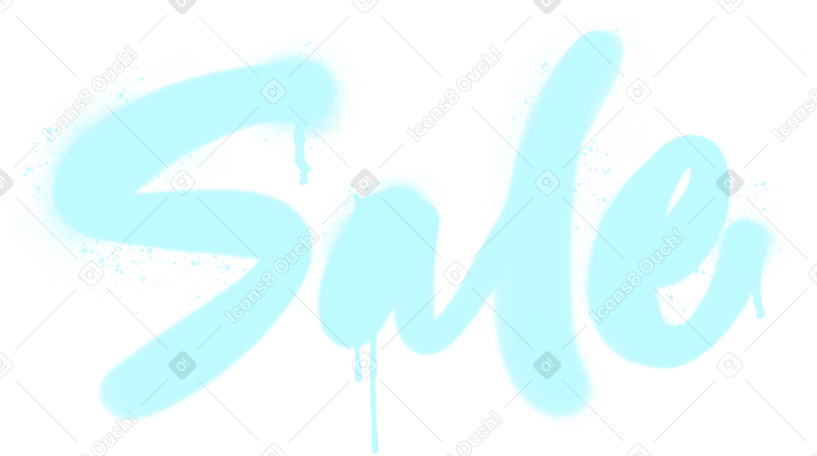 蓝色涂鸦销售文字 PNG, SVG