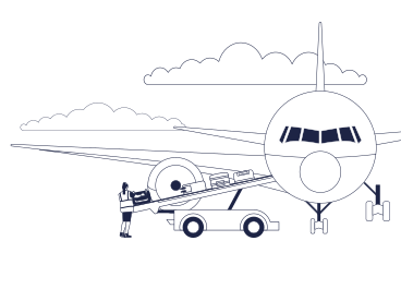 Lavoratore aeroportuale che carica pezzi di bagaglio sull'aereo PNG, SVG