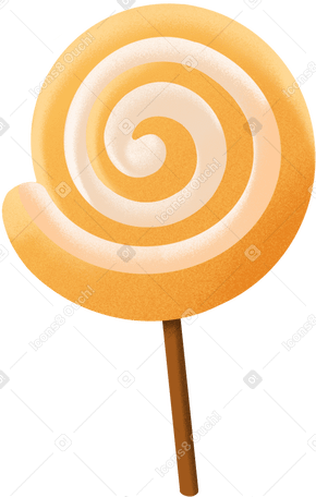 yellow spiral lollipop PNG, SVG