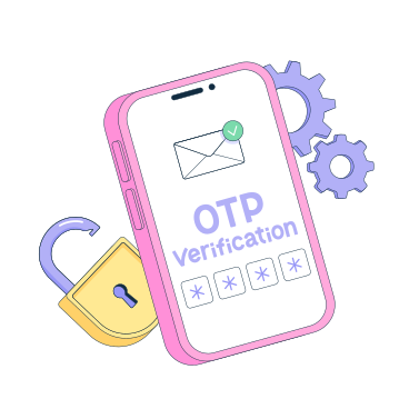 OTP verification animated illustration in GIF, Lottie (JSON), AE