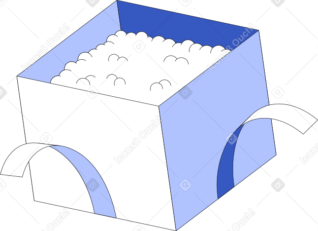 open box with filler Illustration in PNG, SVG