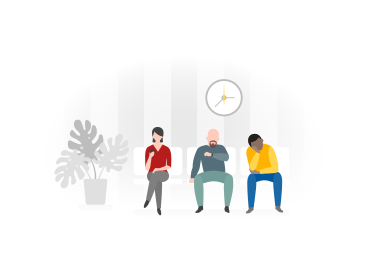 Group of people sitting in a chair and waiting PNG, SVG
