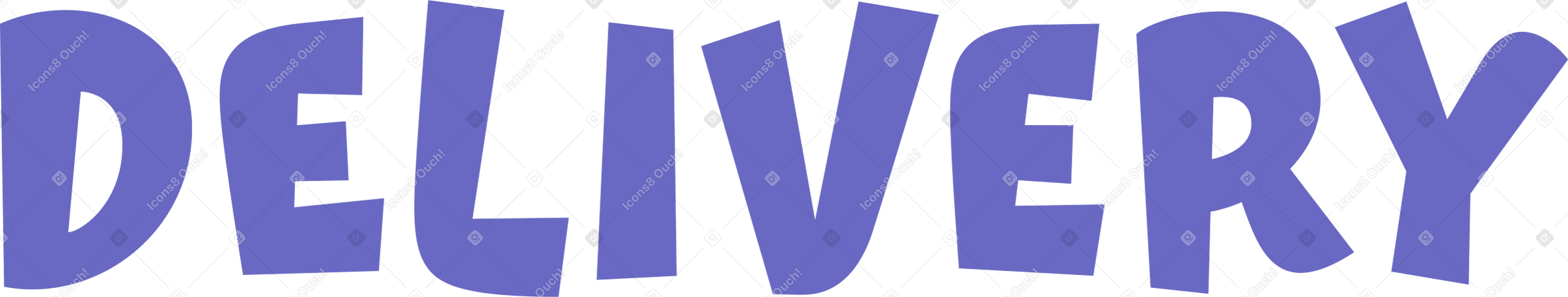 purple lettering delivery PNG, SVG