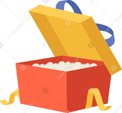 Открыть подарочную коробку в PNG, SVG