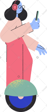 girl on hoverboard PNG, SVG