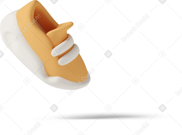 3D single orange sneaker floating PNG, SVG