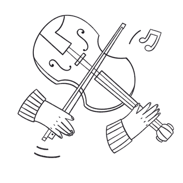 Hands playing the violin as a hobby PNG, SVG