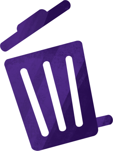 purple trash can PNG, SVG