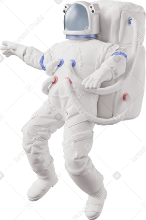 3D astronaut floating Illustration in PNG, SVG