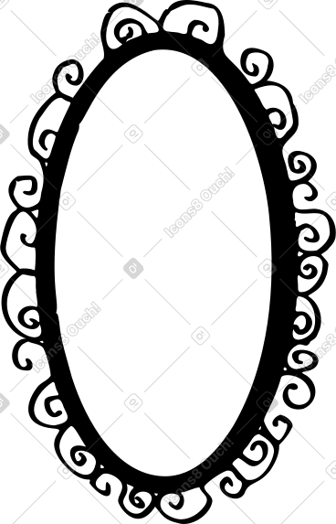 Big oval frame with decorations PNG, SVG