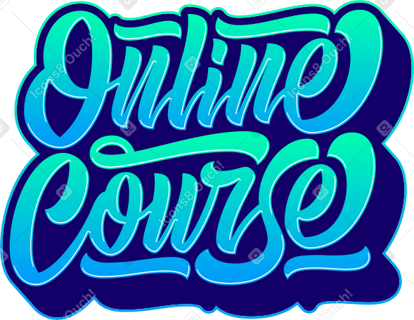 Corso online di lettering con testo ombra PNG, SVG