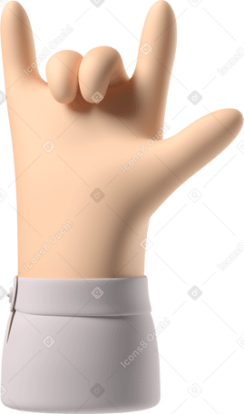 3D Pale skin hand showing love you sign PNG, SVG