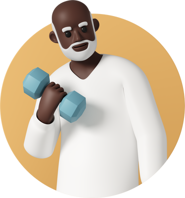 Old man lifting weights PNG, SVG