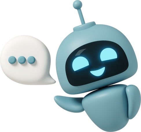 3D chatgpt robot with speech bubble PNG, SVG