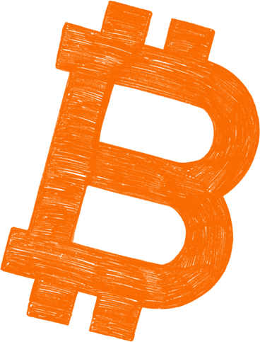 orange bitcoin sign PNG, SVG