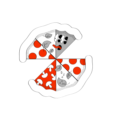 Pizza animierte Grafik in GIF, Lottie (JSON), AE