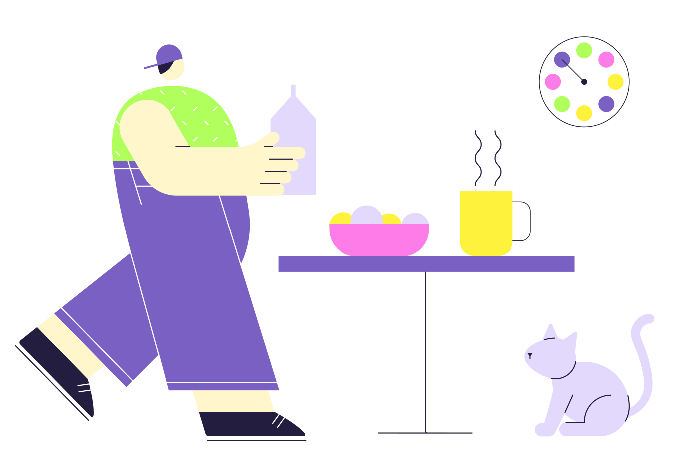 Breakfast with a friend Illustration in PNG, SVG