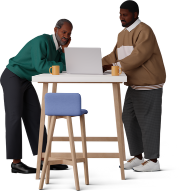 men working at the table PNG, SVG