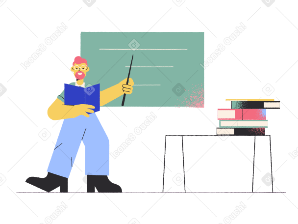 School teacher in the classroom Illustration in PNG, SVG