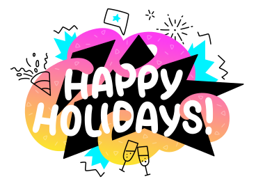 Happy holidays lettering colorful with doodles PNG, SVG