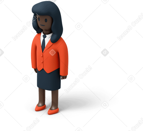3D Black businesswoman Illustration in PNG, SVG