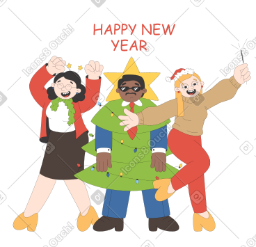 同事在办公室庆祝寒假 PNG, SVG