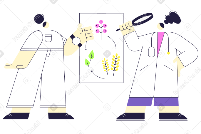 Scientific discussion Illustration in PNG, SVG