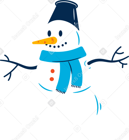 snowman Illustration in PNG, SVG